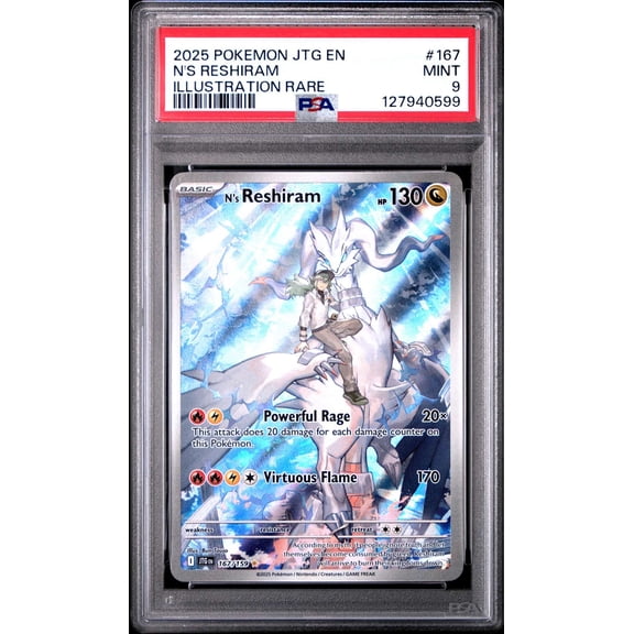 Graded 2025 Pokemon JTG EN Journey Together N's Reshiram Illustration Rare PSA 9 #167