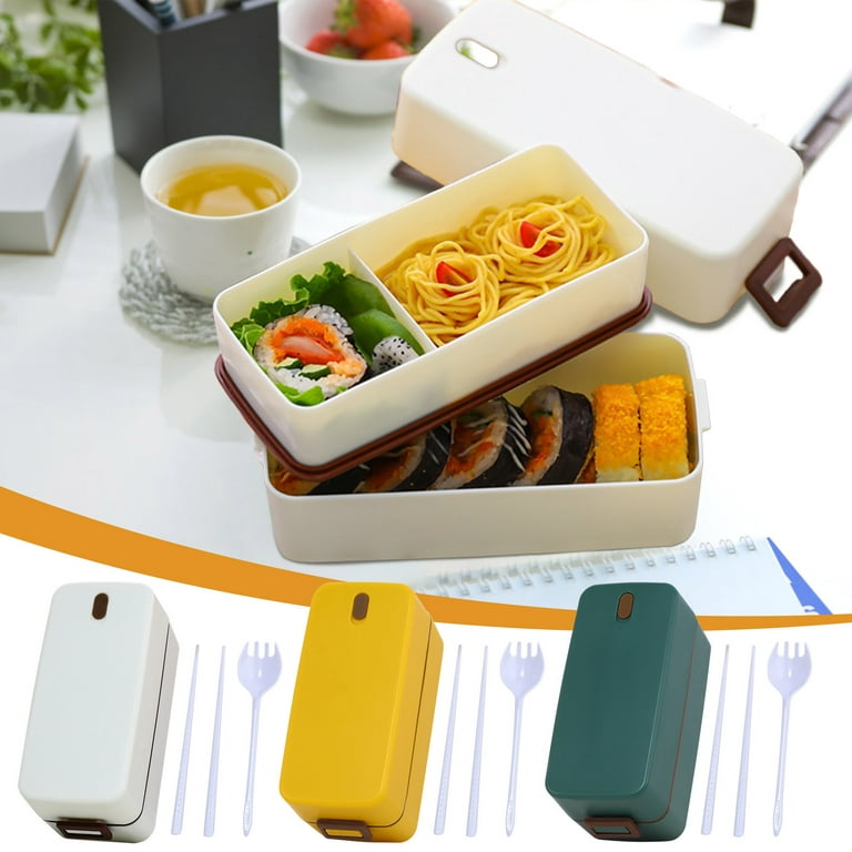 Moocorvic Bento Lunch Box for Men , Lunch Containers for Food Adults  Plastic Double Layer School Bento Box Adult Lunch Box Separated And Sealed  Picnic