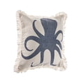 thumbnail image 3 of Laddha Home Designs Handwoven Octopus Cotton Throw Pillow Cover - 18" - White and Blue, 3 of 6