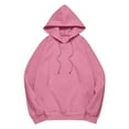 thumbnail image 7 of MIASHUI Women's Raglan Sleeve Pullover Hoodie, Spring Fall Long Sleeve Casual Sweatshirt, Loose Fit Solid Color Hooded Top Pink,XXL, 7 of 7