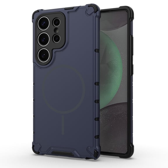 Magnetic Case for Samsung Galaxy S23 Ultra, Compatible with Mag-Safe, Classic Hybrid Magnetic Phone Case, Military Grade Drop Protection, Scratch-Resistant Back Rugged Cover, Darkblue