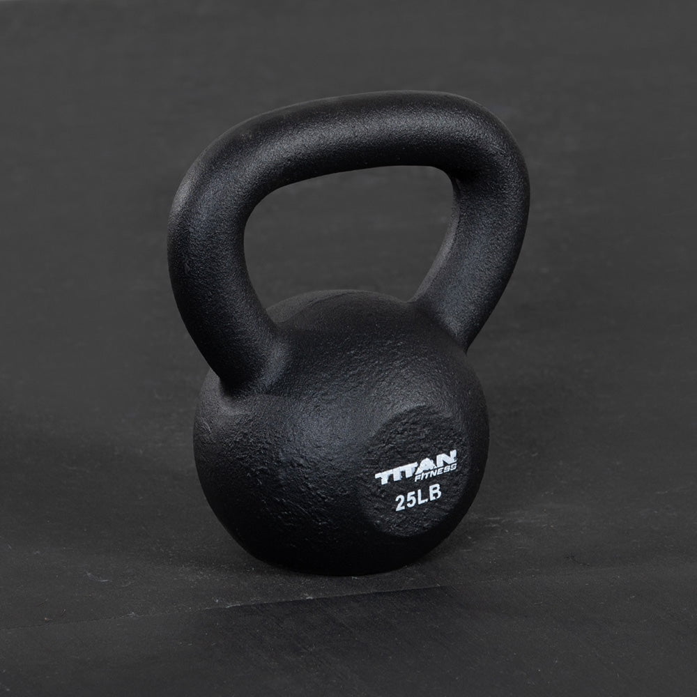 Titan Fitness 25 LB Cast Iron Kettlebell, Single Piece Casting, LB Markings, Full Body Workout