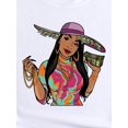 thumbnail image 4 of Portrait Graphic Short Sleeves Sports Tee, Round Neck Causal T-shirt, Women's Activewear, 4 of 7