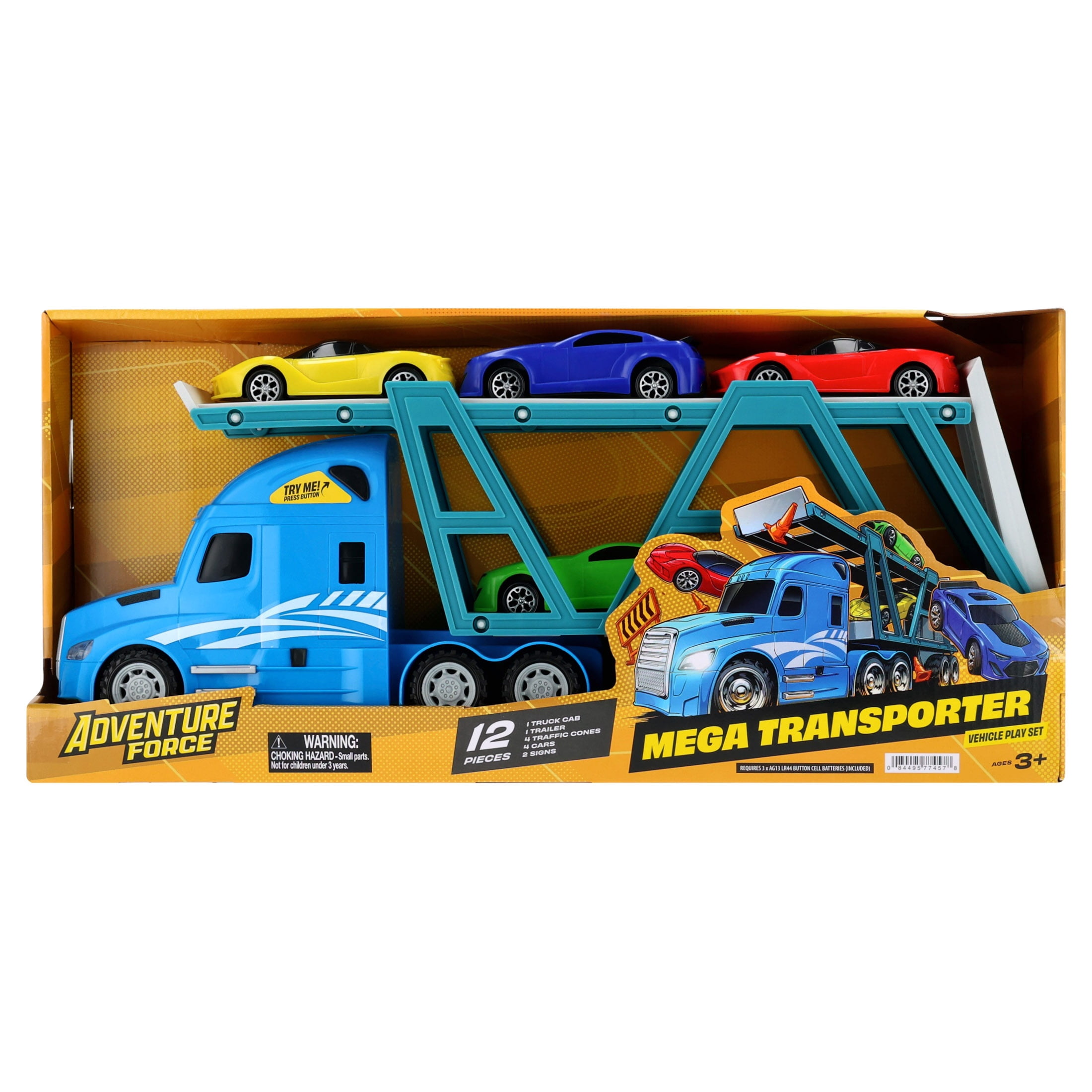 Adventure Force Mega Transporter Vehicle Play Set, 12 Pieces
