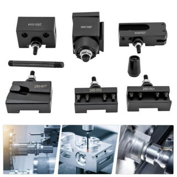 Set of 6 Wedge Type Quick Change Tool Post Set For Mini Lathe Steel Material
