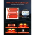 thumbnail image 2 of VEVOR Trailer Lights, 2PCS 12V Square LED Magnetic Wireless Trailer Tail Lights Kit with Stop Brake Turn Tail License Plate Lamp, Waterproof Tow Lighting Kit, 2 of 9
