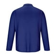 thumbnail image 7 of GuangCheng Mens Color Block Long Sleeve Shirts,Slim Fit,Pullover,Breathable,Striped,Classic Collar,Button Placket,Casual Tops,Blue,Size 2XL, 7 of 7