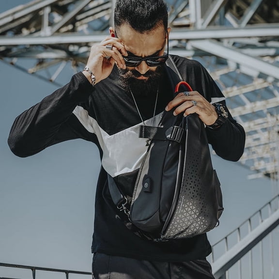 Men's Waterproof Multifunctional Shoulder Bag,10inches