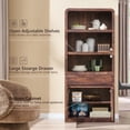 thumbnail image 3 of Aitjunz 71'' Tall Kitchen Storage Cabinet with Door and Drawer, Wooden Pantry Cabinet w/ Open Shelf and Adjustable Shelf, 5 -Tier Large Cabinet w/ Cured Profile Design for Dining Room, 3 of 7