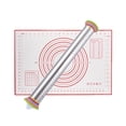 thumbnail image 1 of Vaidha Stainless Steel Rolling Pin Dough Roller With 8 Rings Kitchen Tools, 1 of 1