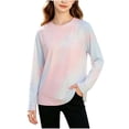 thumbnail image 2 of Girls Tie Dye Long Sleeve Sun Protection Shirt Quick Dry UPF 50+ Breathable White,Size 9-10 T, 2 of 6