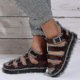 thumbnail image 3 of Sandalias gruesas para mujer, suela gruesa, zapatos con plataforma plana con tiras, talla nueva de verano, 3 of 4