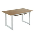 thumbnail image 3 of GZXS 55-70 Inch Expandable Dining Table, Modern Industrial Space-Saving Kitchen Table with Metal Legs & MDF Top, for Dining Room or Living Room (Oak+White), 3 of 7