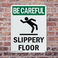 thumbnail image 4 of (2 Pack) Slippery Floor With Symbol OSHA Be Careful Sign 18 Inch X 24 Inch Indoor / Outdoor Rust-Free Aluminum Metal Signs for Workplace, Workshop, and Construction Site, Made in the, 4 of 8
