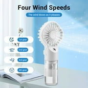 Misting Fan Portable Handheld Fan Mister, 800 mAh Water Mist fan Rechargeable, Hand Held Fan Mister, 4 Speed Small Personal Mister Fan for Men Women Travel Home Outdoor,Pink
