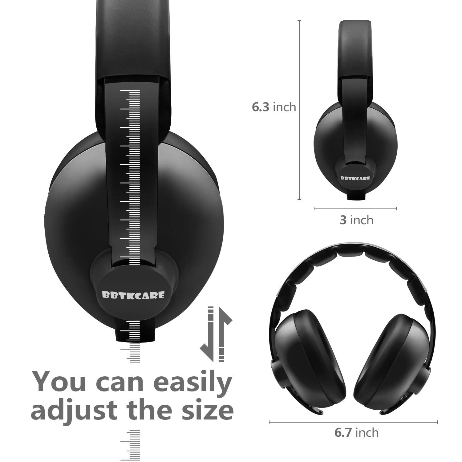BBTKCARE Baby Noise Cancelling Over Ear Headphones, Black