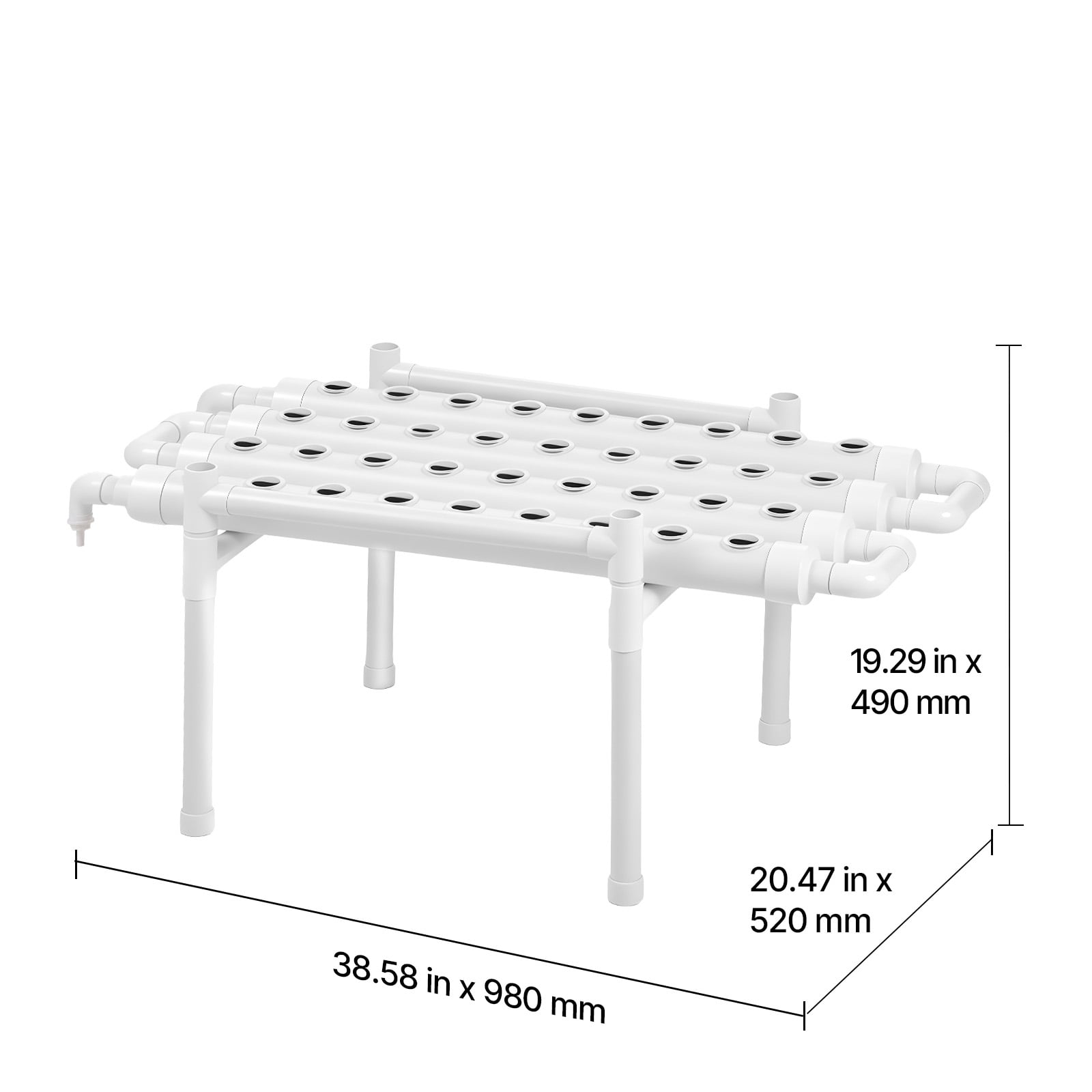 KFFKFF Hydroponic Growing System Kit, 1-Tier 36-Site UPVC Pipe Setup with Timed Irrigation, Light-Blocking Design, Indoor Gardening Solution for Vegetables, Fruits, and Herbs