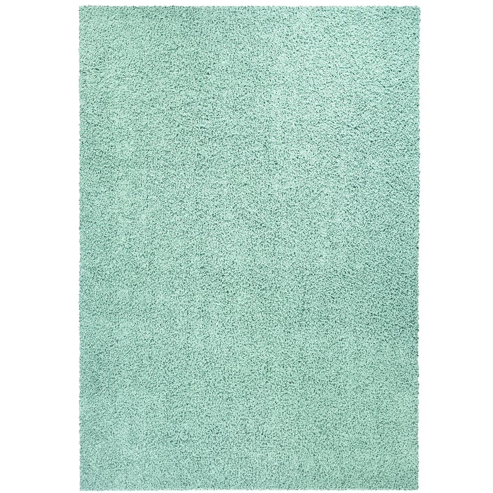 Mainstays Solid Olefin High Pile Shag Area Rug, Mint, 5'x7'