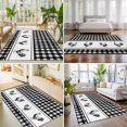 thumbnail image 4 of Area Rugs 4'x6'. Farmhouse Black Plaid Carpet Runner Indoor Outdoor Rugs Home Decor Aesthetic, Vintage Country Cock Checkered Non Slip Mats Washable Accent Rug for Living Room Bedroom, 4 of 8