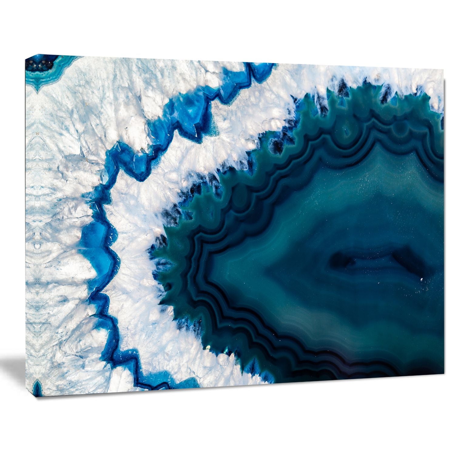 Design Art Blue Brazilian Geode Abstract Canvas Wall Art Print