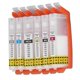 thumbnail image 2 of 6PCS Printer Ink Cartridge PGBK BK C M Y GY Reusable Smooth Output Cartridge Combo Pack for Test Paper 750-751, 2 of 5