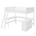 thumbnail image 4 of HLONK Full size Loft Bed with Shelves and Desk, Wooden Loft Bed with Desk - White, 4 of 5