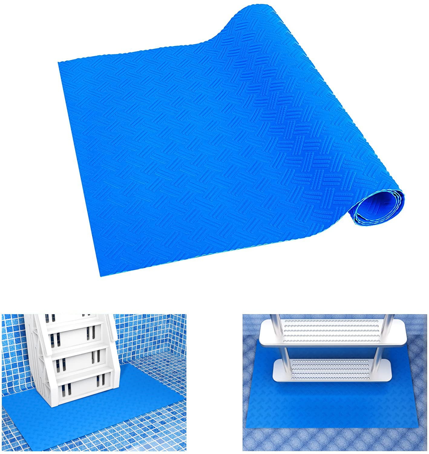 Pool Ladder Mat, Large Swimming Pool Step Mats with NonSlip Texture