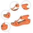 thumbnail image 5 of Rokment Women's Orthopedic Wedge Dressy Sandals with Arch Support Comfortable Platform Walking Summer Shoes Fashion Casual Metal Buckles Mules Slingback Mid Heels Dress Footwear Orange Size 7.5, 5 of 7