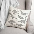 thumbnail image 2 of Creative Products Dino Names Gray 16x16 Spun Poly Pillow, 2 of 2