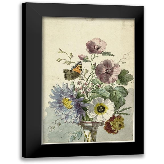 Vintage Apple Collection 11x14 Black Modern Framed Museum Art Print Titled - Flowers Eight