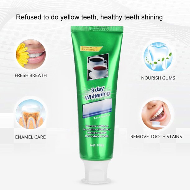 Stain Remover Toothpaste, 100g Herbal Mint Toothpaste Whitening Coffee Tea Stains Removal Anti