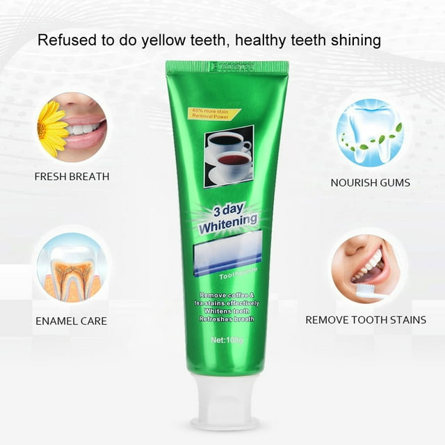 Pasta De Dientes De Menta A Base De Hierbas Frescas, Blanqueamiento, Eliminación De Manchas De Té Y Café, Cuidado Bucal Antihalitosis, 100g