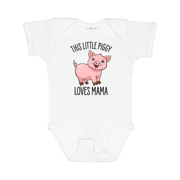 Inktastic This Little Piggy Loves Mama- cute Boys or Girls Baby Bodysuit