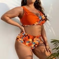 thumbnail image 4 of QUNYINEY Womens Bikini Swimsuits Floral 2 Piece Plus Size High Waisted Bathing Suits V Neck Triangle Push Up Swimsuit Sets, 4 of 9