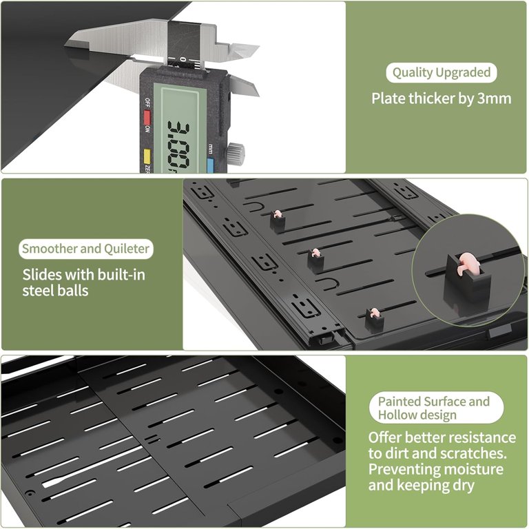 Aokiwo Pull Out Cabinet Organizer, 2-Pack, Black photo 5