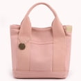 thumbnail image 4 of Bolso tipo cubo de lona, ​​bolso de mano femenino multifunción, portátil para vacaciones de fin de semana, 4 of 4