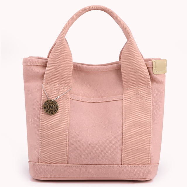 Bolso Bolsos de lona para mujer con múltiples bolsillos para mamá informales para el trabajo (rosa)