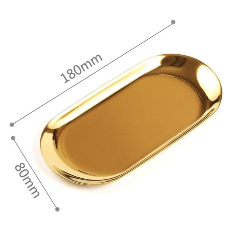 Gold Small Vanity Tray Satinless Steel, Stainless Steel Vanity Tray