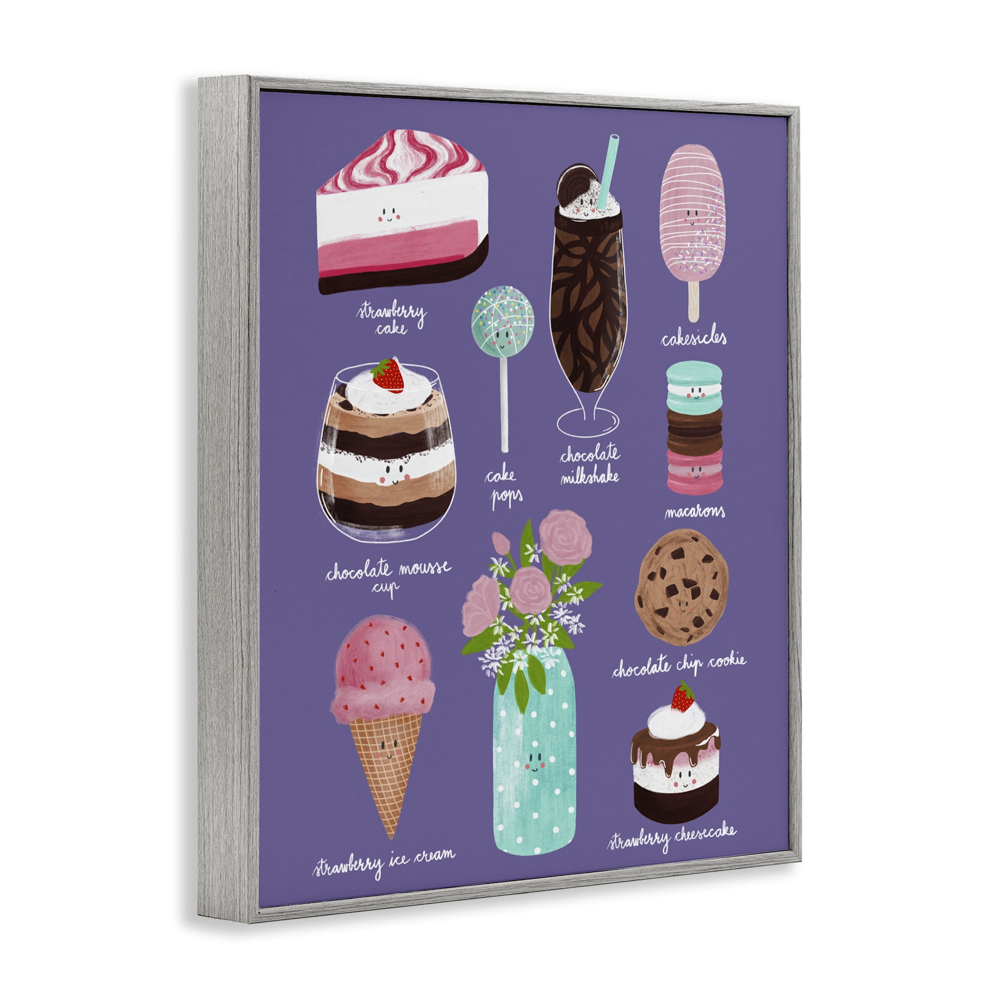 Stupell Industries Decadent Desserts & Flowers Gray Framed Giclee Art, design by Metka Hiti