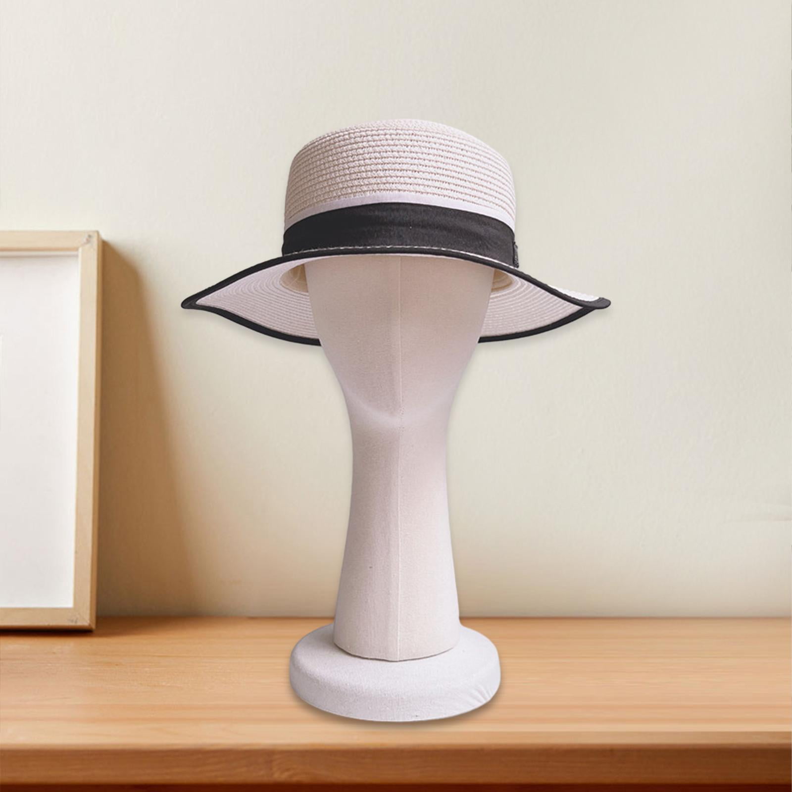Women Mannequin Head Hat Display Stand Model Height 41cm Multifunctional Lightweight Long Neck for Store, Shopping Mall, Barbershop Use White