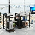 thumbnail image 5 of ZYPPP 25” x 16” 3-Tier Printer Table with Storage Shelves, Wheels for Home Office, 5 of 10