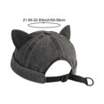 thumbnail image 2 of Hsqqdc 1pc Black Cotton Rolled Edge Docker Cap Unisex Brimless Cat Ear Landlord Hat for Daily Wear, 2 of 7