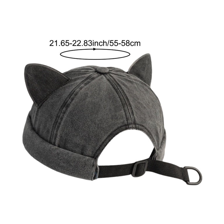 Men Docker Cap Hat, Retro Brimless Melon Skin Hat, Cute Cat  display picture 2