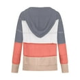 thumbnail image 6 of Usmixi Sweater Coat for Women Winter Knitted Sweater Coat for Women Fashion Color Patchwork Hollow out Drawstring Hooded Coat Open Front Zipper Plus Size Loose Sweater Outwear Weekly, 6 of 7