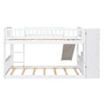 thumbnail image 3 of Stairway Twin over Twin Bunk Bed with Two Drawers and Slide, White, 3 of 13