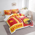 thumbnail image 3 of Erosebridal Sports Theme Bedding Sets King Size,American Football Comforter Sets with Sheets,Red Orange Rugby City Silhouette Bed in a Bag King Size,Luxurious Bedroom Decorative Reversible,7-Piece, 3 of 7