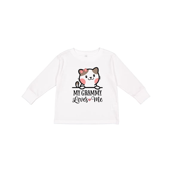 Inktastic My Grammy Loves Me Girls Granddaughter Kitten Girls Long Sleeve Toddler T-Shirt