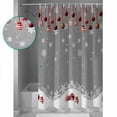 thumbnail image 3 of Small Stall Shower Curtain 36x78 Inch Narrow Half Size Gray Christmas Bath Curtains Bathroom Decor Xmas Balls White Snowflake Waterproof Fabric Shower Curtain Set with Hooks 36 Inch, 3 of 6