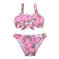 thumbnail image 1 of Girls Unicorn Swimsuit Bathing Suits Girl Ruffled Tankini Bikini Two Piece Swimwear Beachwear, 1 of 4