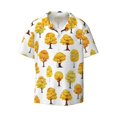 thumbnail image 3 of Goofa Qutumn Tree Printed Men's Casual Short-sleeved Shirt,Lightweight Breathable Button-down,Summer Casual men's top,Versatile Fashion shirt-Small, 3 of 7